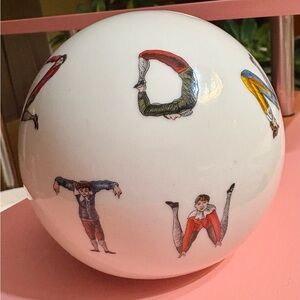 Williamsburg Hotch Potch Alphabet Ball Bank. Whimsical Child’s Bank.